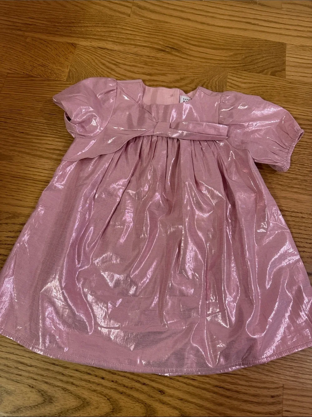 GAP Pink Shimmer Bow-Front Girls Dress